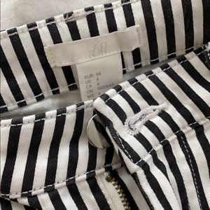 Black and White striped Shorts